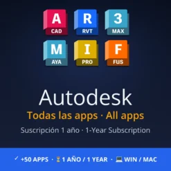 Suscripción Autodesk 1 año – todas las aplicaciones / Autodesk 1-year subscription – all apps